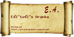 Eötvös Aranka névjegykártya