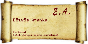 Eötvös Aranka névjegykártya